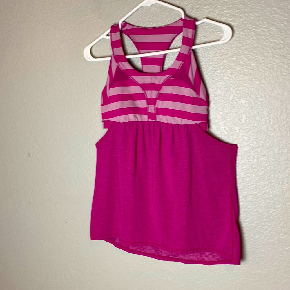 Lululemon Pink Tank with built in Bra Size 8